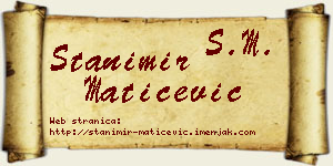 Stanimir Matićević vizit kartica